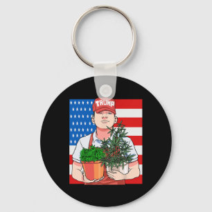 Funny Pothead Stoner Vote For President Trump Keychain