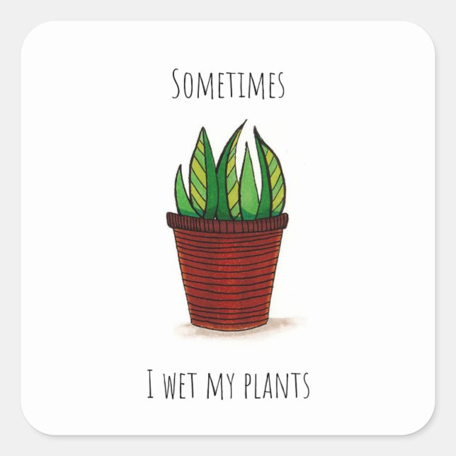 Funny Potted Plant Sticker (Front)