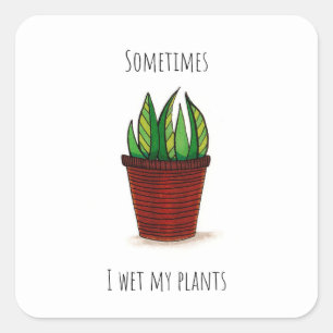 Funny Potted Plant Sticker