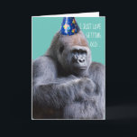 Funny Pouting Gorilla Loves Getting Old Sarcasm Card<br><div class="desc">Pouting Gorilla with his arms crossed,  wearing a party hat is saying,  "I just love getting old... "  Inside it continues with,  "... said no one ever." It also says,  "Try and contain your enthusiasm and have a happy birthday!" Perfect card for the grumpy old men.</div>