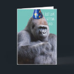 Funny Pouting Gorilla Loves Getting Old Sarcasm Card<br><div class="desc">Pouting Gorilla with his arms crossed,  wearing a party hat is saying,  "I just love getting old... "  Inside it continues with,  "... said no one ever." It also says,  "Try and contain your enthusiasm and have a happy birthday!" Perfect card for the grumpy old men.</div>