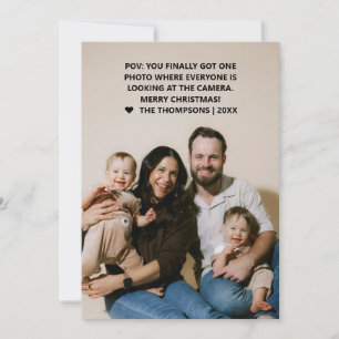 Funny POV Family Photo Modern Customizable Holiday Card