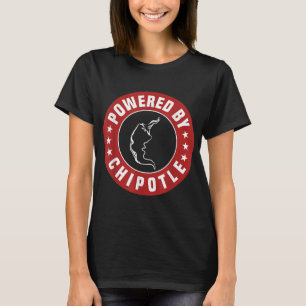 Funny Powered By Chipotle Design Chili Pepper  T-Shirt