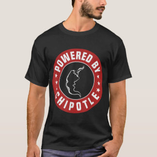 Funny Powered By Chipotle Design Chili Pepper T-Shirt