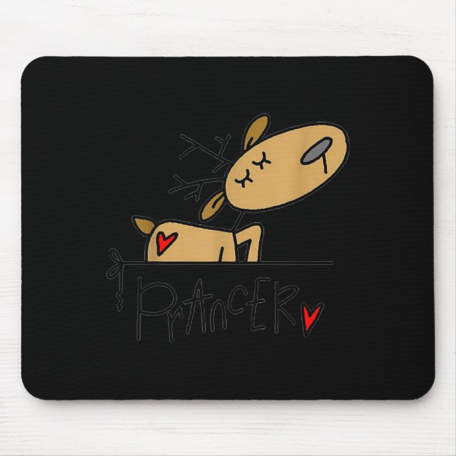 Funny Prancer Reindeer Christmas Holiday S  Mouse Pad (Front)