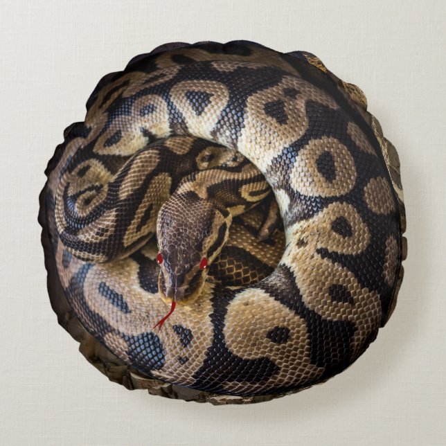 Funny Prank Python Snake Round Pillow (Front)