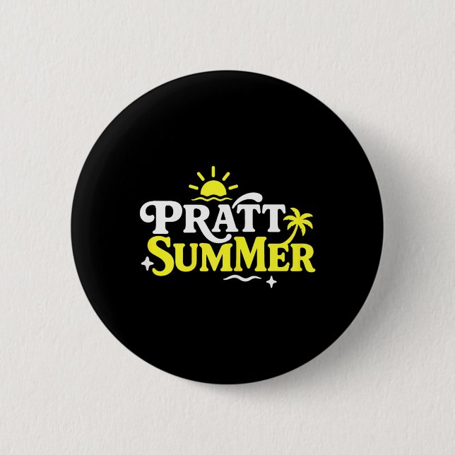 Funny Pratt Summer Graphic Design 2 Inch Round Button (Front)