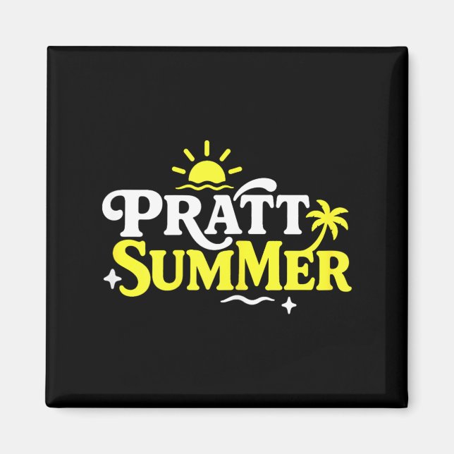 Funny Pratt Summer Graphic Design Magnet (Front)