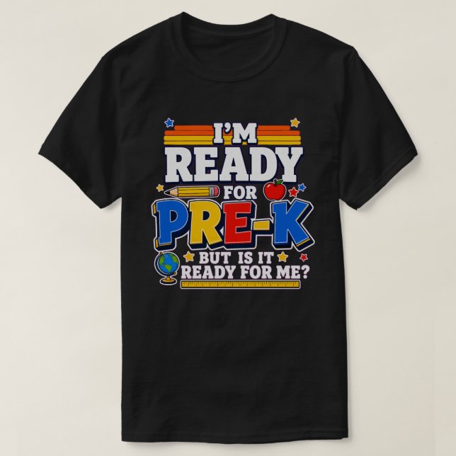 Funny Pre-K Back to School - Retro Kids Tee (Design Front)