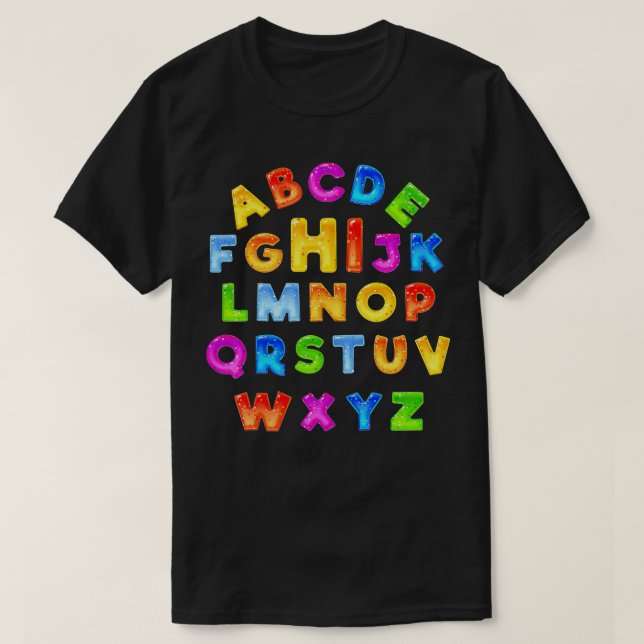 Funny Pre K Kindergarten Hi Alphabet Back To Schoo T-Shirt (Design Front)
