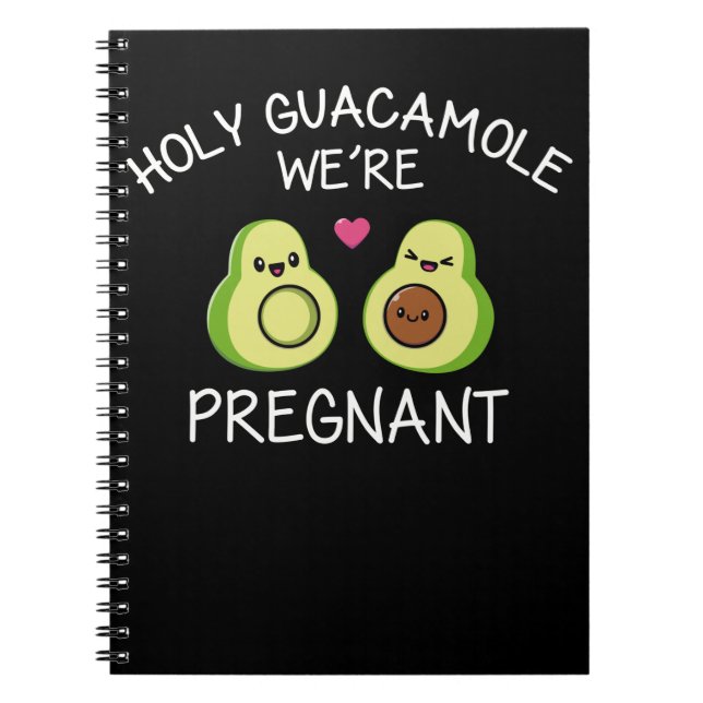 Funny Pregnancy Announcement Avocado Joke Notebook (Front)