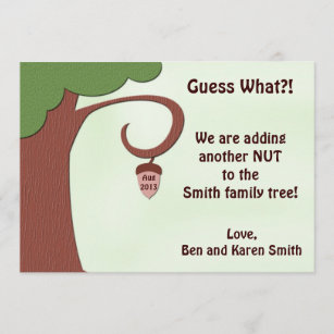Funny Pregnancy Announcement Card - Nut to Tree