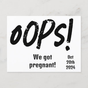 Funny pregnancy announcement postcard