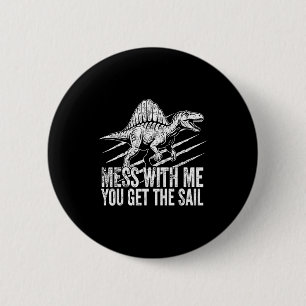 Funny prehistoric sail raptor spinosaurus dinosaur 2 inch round button