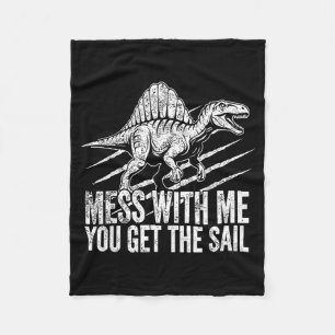 Funny prehistoric sail raptor spinosaurus dinosaur fleece blanket
