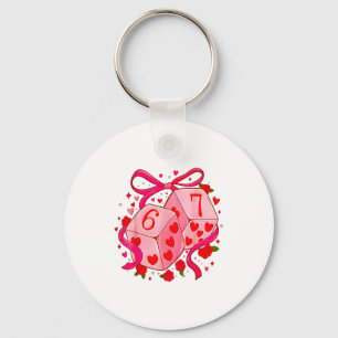 Funny Preppy 67 Valentine Six Seven Dice 6 7 Men W Keychain