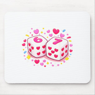 Funny Preppy 67 Valentine Six Seven Dice 6 7 Men W Mouse Pad