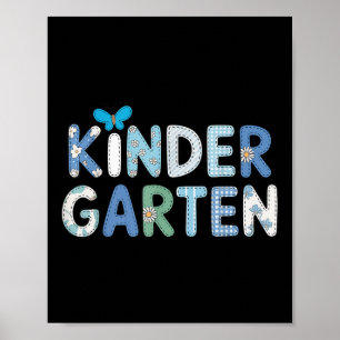 Funny Preppy Kindergarten Teacher Team Back To Sch Poster