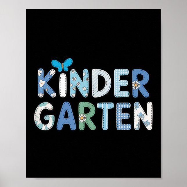 Funny Preppy Kindergarten Teacher Team Back To Sch Poster (Front)