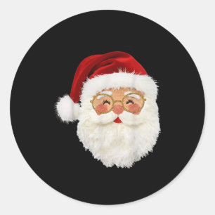 Funny Preppy Realistic Faux Yarn Santa Claus Merry Classic Round Sticker