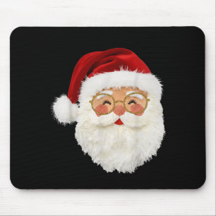 Funny Preppy Realistic Faux Yarn Santa Claus Merry Mouse Pad