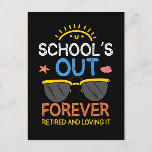 Funny Preschool Teacher Retirement School Retired Postcard