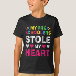 Funny Preschoolers Stole My Heart Kid Back To Scho T-Shirt