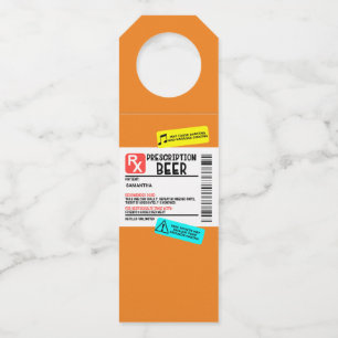 Funny Prescription Beer Warning Label Personalized Bottle Tag