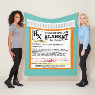 Funny Prescription Get Well Fleece Blanket
