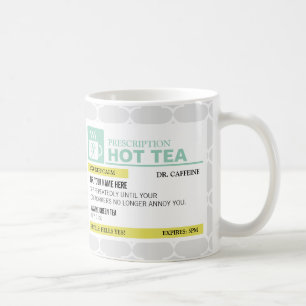 Funny Prescription Hot Tea with Custom Monogram Coffee Mug