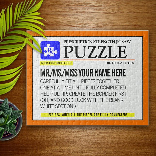 Funny Prescription Label Personalized Jigsaw Puzzle (Creator Uploaded)