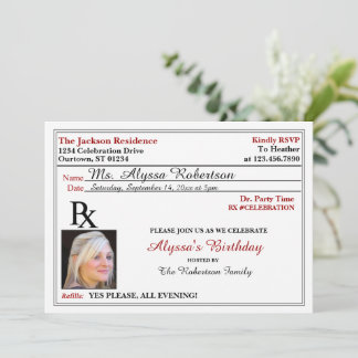 Funny Prescription Party Invitations