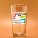 Funny Prescription Rum Warning Label Personalized  Glass<br><div class="desc">This design may be personalized in the area provided by changing the photo and/or text. Or it can be customized by clicking Personalize this Template and then choosing the click to customize further option and delete or change the colour of the background, add text, change the text colour or style,...</div>