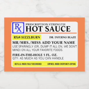 Funny Prescription Strength Food Label