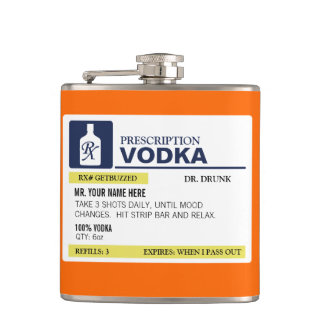 Funny Prescription Vodka Hip Flask