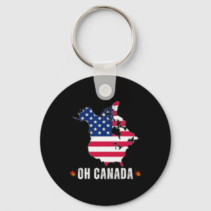 Funny President Donald Trump Oh Canada Usa America Keychain