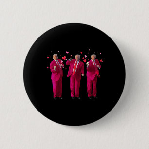 Funny President Trump Dancing Donald Trump Heart V 2 Inch Round Button