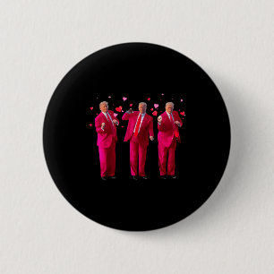 Funny President Trump Dancing Donald Trump Heart V 2 Inch Round Button