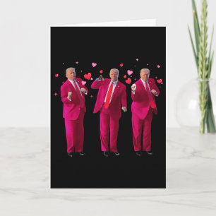 Funny President Trump Dancing Donald Trump Heart V Card