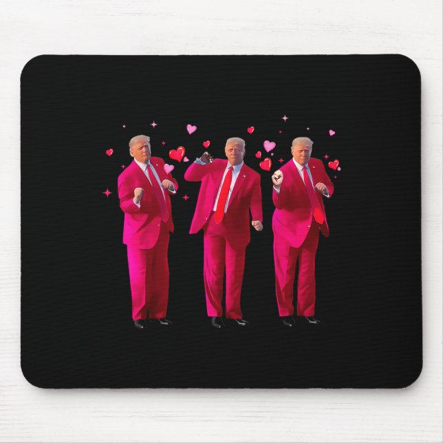 Funny President Trump Dancing Donald Trump Heart V Mouse Pad (Front)