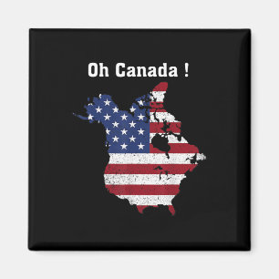 Funny President Trump Saying Oh Canada Map America Magnet