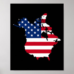 Funny President Trump Saying Oh Canada Map America Poster