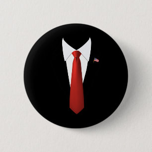 Funny President Trump Suit Lazy Halloween Costume 2 Inch Round Button