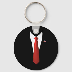Funny President Trump Suit Lazy Halloween Costume  Keychain