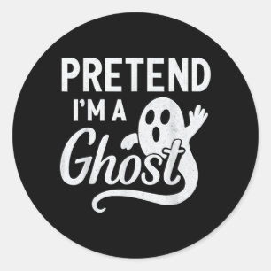 Funny Pretend A Ghost Easy Costume Lazy Halloween Classic Round Sticker