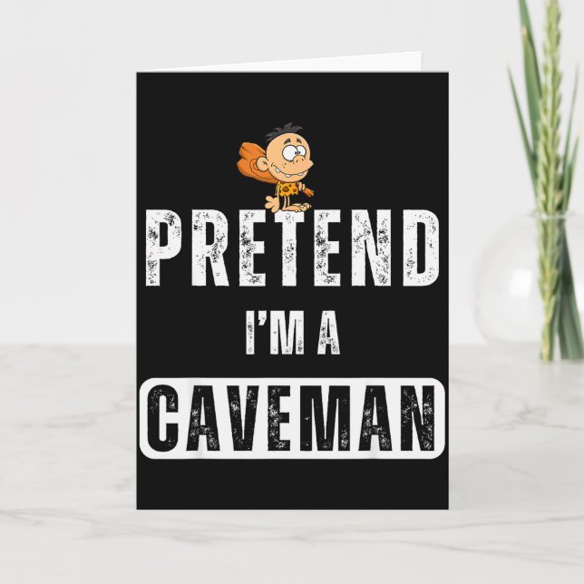 Funny Pretend I'm A Caveman Costume Halloween Easy Card (Front)
