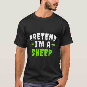Funny Pretend I'm Sheep Lazy Halloween Costume T-Shirt