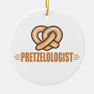 Funny Pretzel Lover Ceramic Ornament