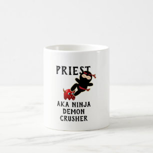 Funny Priest Gift AKA Ninja Demon Crusher Coffee Mug