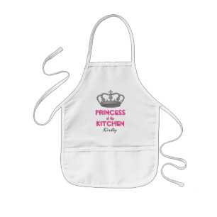 Funny Princess of the Kitchen Crown Custom Name A7 Kids Apron